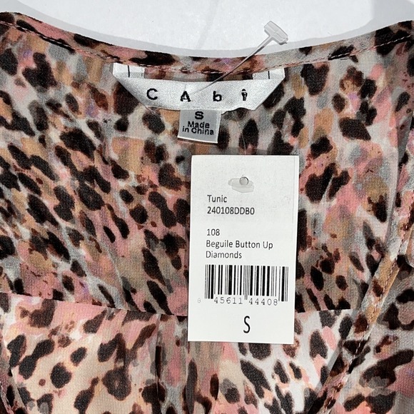 CAbi #108 Small Beguile Animal Button Front Top Shirt Blouse Sleeveless NWT - Picture 5 of 7